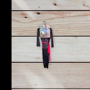 Dragon Ninja Halloween Costume Kids Child Medium 8-10 Black Red‎ w/ Mask